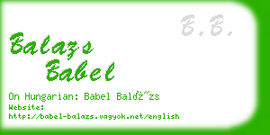 balazs babel business card